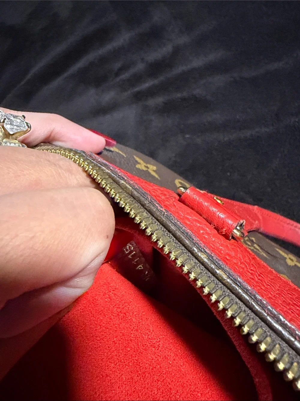 Louis Vuitton Monogram Satchel with Red Trim
